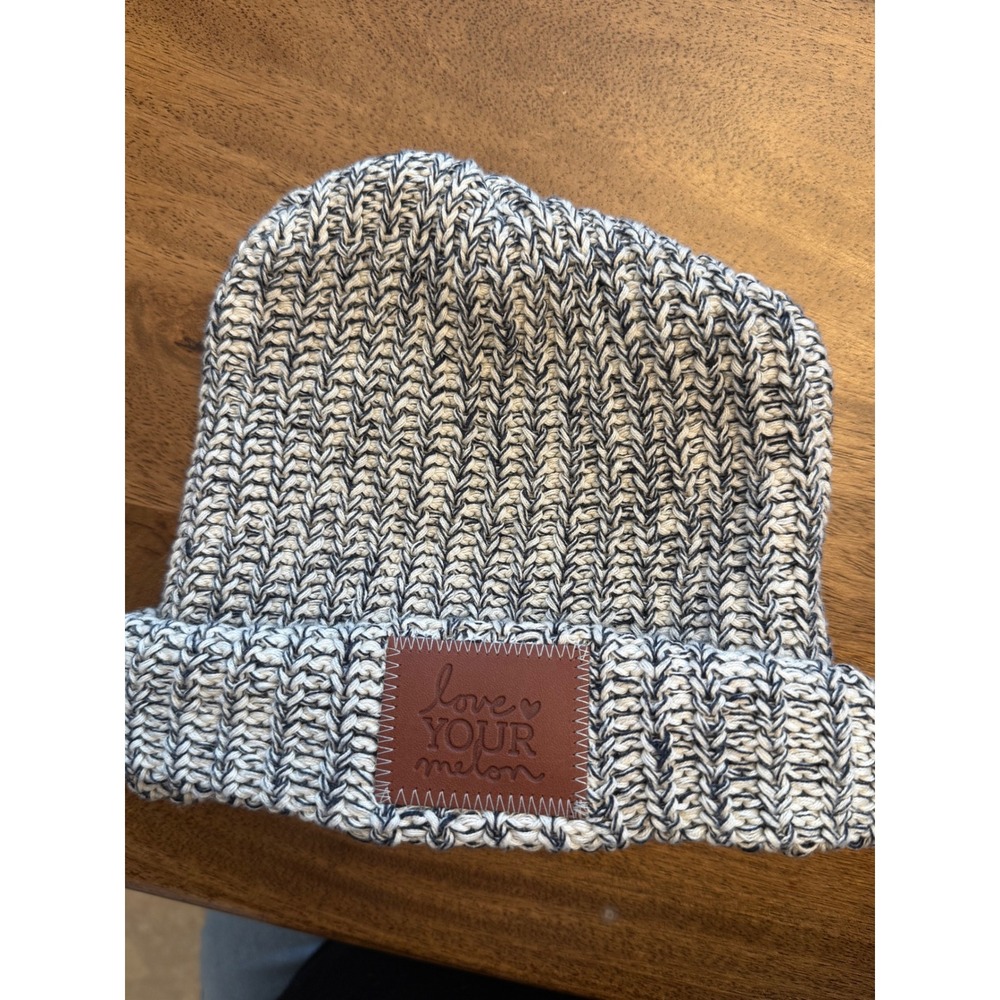 Love Your Melon Beanie Knit Cuffed Hat Speckled Cotton Blend Unisex Warm Winter‎